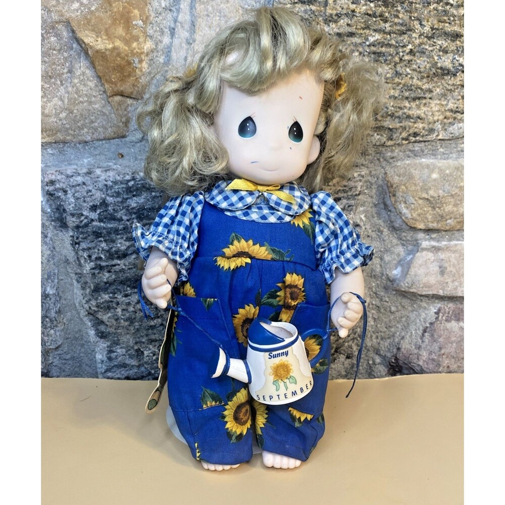 Precious Moments Garden Of Friends Doll  Sunny September #1433 Sunflower w/Stand